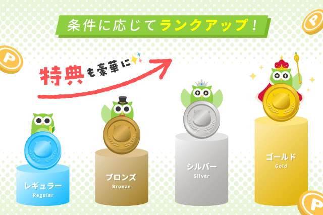 Powlランクアップ制度の4段階のランク「レギュラー」「ブロンズ」「シルバー」「ゴールド」