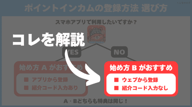 ポイントインカムの始め方のフローチャートを図解（始め方B）