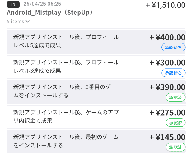 ポイントサイトに掲載されているMistplayの広告案件(コインカム)の達成条件詳細