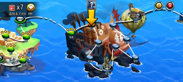 Monster Legendsのゲーム画面
冒険マップ進行中の画面