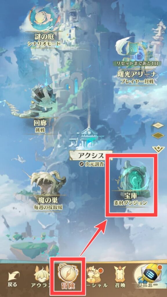 宝庫のアイコンを図示