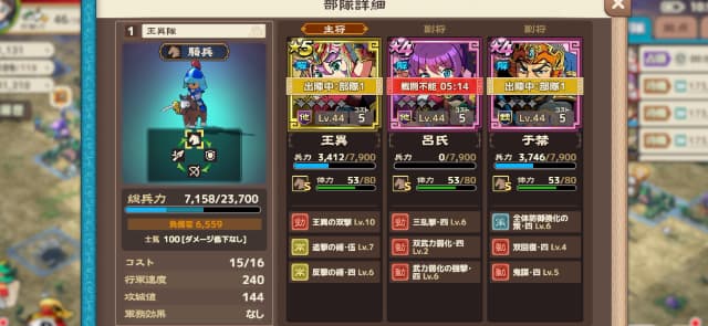 土地レベル9に初勝利したときのメイン部隊