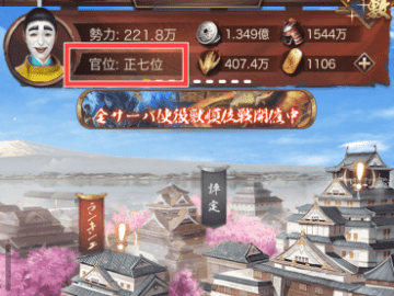 プレイヤーの官位表示