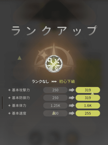 10レベル区切りでできるランクアップ