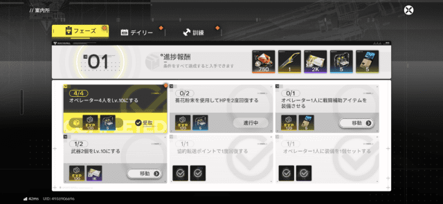 フェーズのミッションと行動遍歴