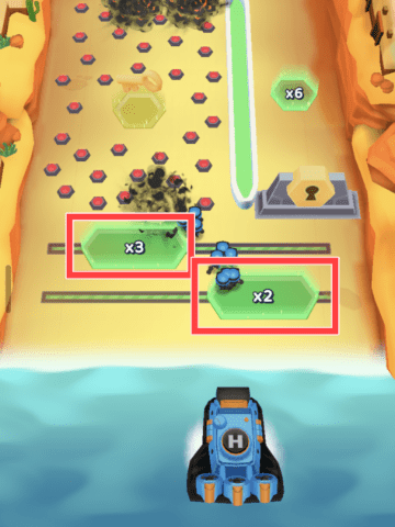 ステージの倍率マスを図示した画像