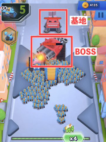 ステージのBOSSと基地を図示