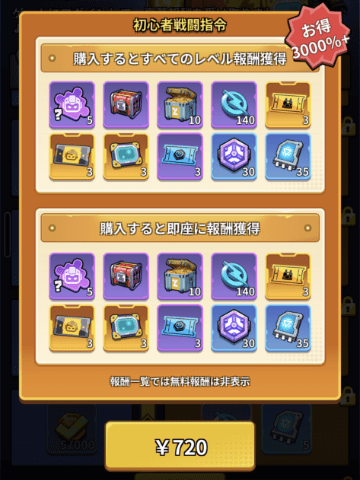 初心者戦闘指令の上級戦闘指令の課金画面