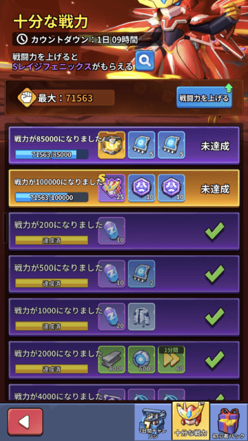 戦闘力に応じたミッション