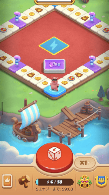 Coin Master-Board Adventureのボードゲーム画面