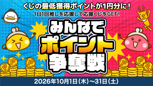 ちょびリッチのみんなでポイント争奪戦（全ユーザー対象の毎日くじ）のバナー